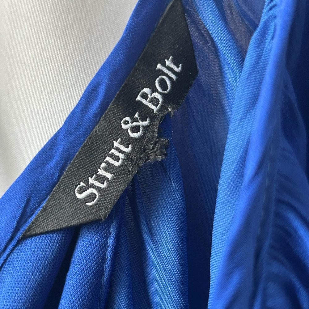 Chic Royal Blue Long Sleeve Dress - Picture 3 of 9